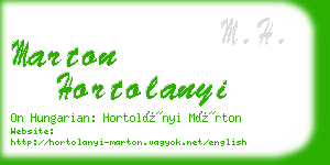 marton hortolanyi business card